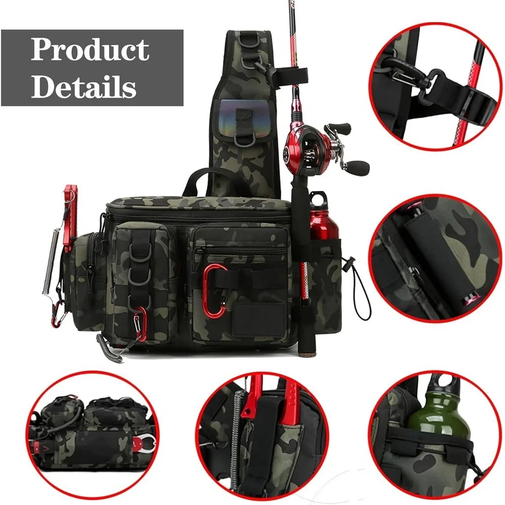 Sling Lure Fishing Tackle Bag Shoulder Pack Case Tackle Waist Fanny Bag